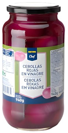 Cebollas Rojas en Vinagre Chef – El Toque Perfecto para tus Ensaladas y Aperitivos (1 TARRO 940g. (Esc. 460G.))