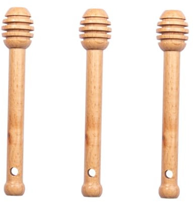 Garneck 3 Varillas de Madera para Mezclar Miel Agitadores Portátiles con Mango para Miel Accesorios para El Almuerzo para Niños Y Niñas