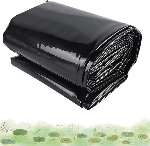 Strapazierfähige schwarze Teichfolie, 6 x 9 m, flexible PVC-Gummi-Teichfolie für kleine Teiche, Fischteiche, Bachläufe, Springbrunnen und Wassergärten, 0,2 mm dick, 2 x 4 m und 3 x 8 m Optionen