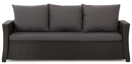 Setgarden® bänkskydd – utomhus sittdyna för trädgårdsbänk för polyrattan stoppning dyna utomhus – bänkkudde dyna för hollywoodgunga rotting sittbänk (antracit, 150 x 60 x 50 cm)