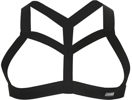 GENEMEN Cinturón Arnés para Hombre de Nylon Elástico para el Cuerpo Hombro Pecho Sexy Ropa Interior, A-negro., Talla única