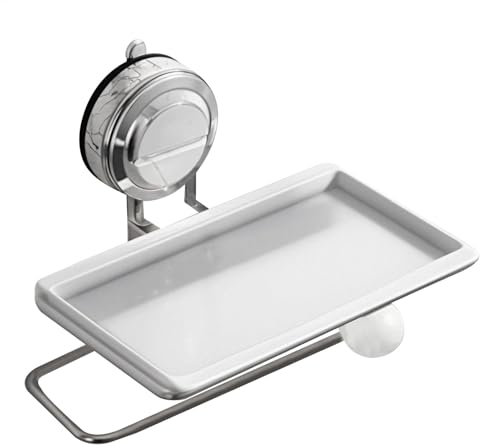 Mensola porta asciugamani di carta, con ventosa, in acciaio inox, organizer da parete, per bagno, cucina, bagno