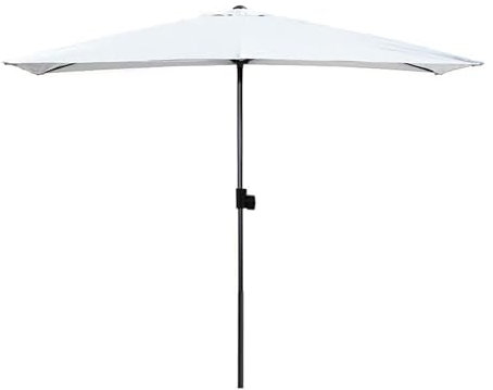 Parasol de jardin semi-rectangulaire de 250 x 130 cm, hauteur réglable, poteau et baleines en acier durable, protection UV, parasol d'extérieur pour terrasse, terrasse, plage