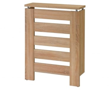 D&J Muebles Kit Cubre Radiador Roble 60cm Moderno Hércules | Mueble Decorativo con Listones | Fácil Montaje (60cm, 90cm, 120cm) 60x83,5x19,5
