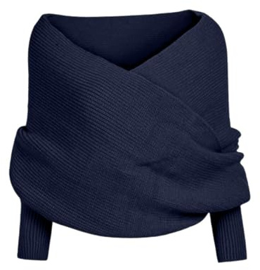 Schal Mit Ärmeln Damen Elegante Gestrickt Poncho Warm Schulterwärmer Einfarbig Umhang Festlich Mittelalter Strickschals Ärmelschal Dirndl Jacke für Herbst Winter