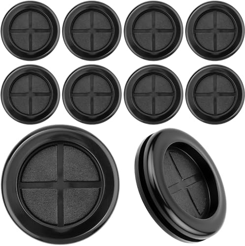 Nuts OT nuts 10 piezas tapones para carrocería de 16 mm negro pasacables de goma impermeables redondos de doble cara ojales pasacables para protección de cables protección de alambre conectores