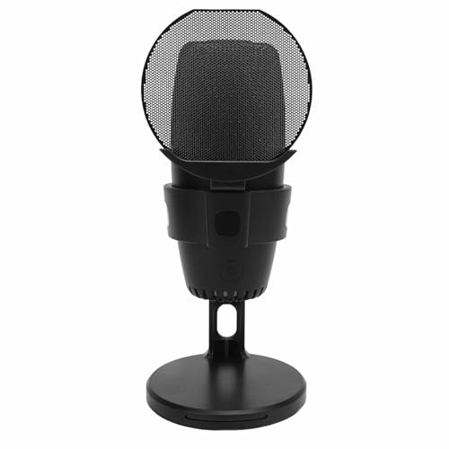ERYUE Micro à Condensateur Lumière Colorée USB Microphone de Jeu Contrôle du Gain de Volume pour Ordinateur Podcast M9 (Noir)
