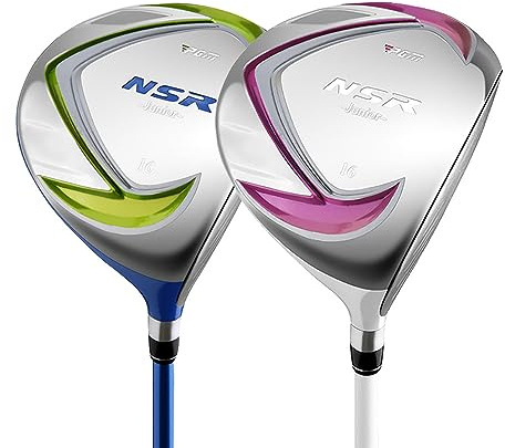 #1W/#5W hybrid järn träklubb högerhänt golfklubbor trä med huvudbonad, pojkar flickor trästång golfdriver för junior Fairway trä golfsport (9-12 år, järn (blå))