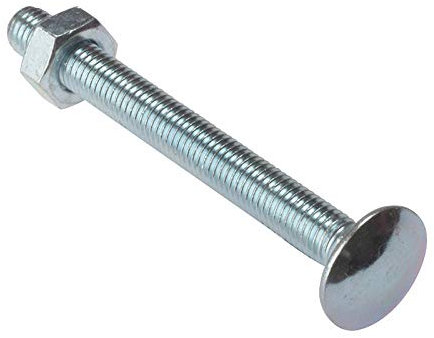 ForgeFix Carriage Bolts | M10 x 75mm | Zinc Plated | Bag 10