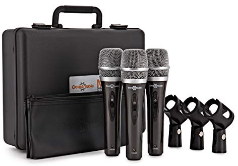 Gear4Music 3-teiliges Mikrofonset