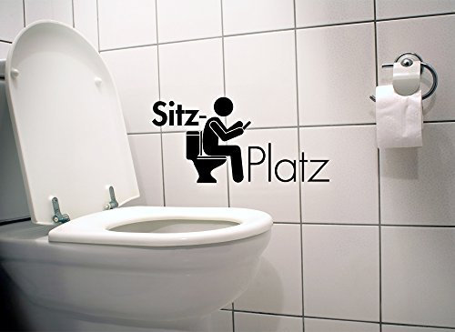 Grandora WC Aufkleber Piktogramm Sitzplatz I violett (BxH) 36 x 18 cm I Badezimmer Bad Toilette Wandaufkleber Wandsticker Wandtattoo Sticker Tattoo W979