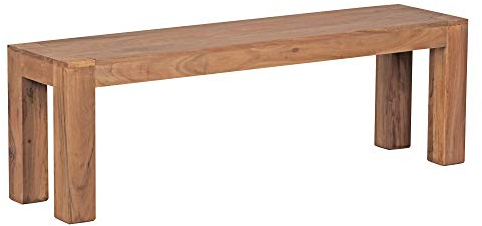 WOHNLING el Asiento del Banco de Madera Maciza de Acacia 140 x 45 x 35 cm Banco de Madera Banco de la Cocina Producto Natural de Estilo del país
