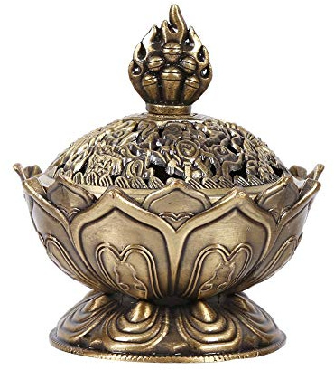 Räucherstäbchenhalter, Vintage-Stil, Retro, Räuchergefäß, Brenner, Ofen, Rückfluss, Heimdekoration (S Bronze)