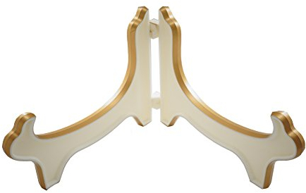 Tincogo Pantalla soporte caballete Bowl está parado para la pantalla grande hondos, bandejas y platos profundos Oro blanco