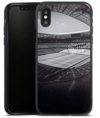 Silikon Hülle kompatibel mit Apple iPhone X Case schwarz Handyhülle FC Bayern München FCB Stadion