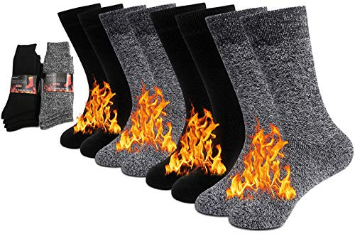 NovForth 2/4 paires de chaussettes thermiques épaisses isolées chauffées et chaudes pour le temps froid de l'hiver