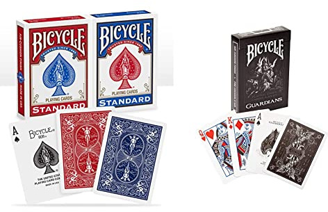 Bicycle 1020181 Guardians Spielkarten zum Sammeln, schwarz, Poker & Rider Back 2 Pack