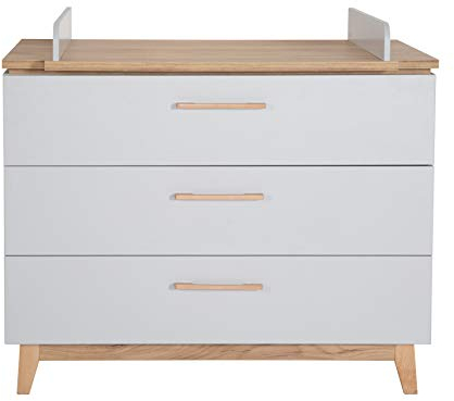 roba breite Wickelkommode mit Wickelansatz 'Caro', Soft-Close, 3 Schubladen, Wickelhöhe 94 cm