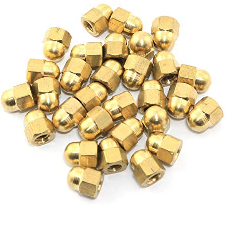 Pro Bamboo Kitchen 30pcs M4 Brass Hexagon Cap Nut Gold Hex Decoration Cap Nuts for Mechanical Equipment, Electronic Equipment, Furniture Decoration