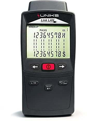 Strumento Verificatore Cavi di Rete LAN Uniks Portatile Tipo di cavo RJ45: UTP, STP Categoria: CAT5, CAT6 LINKLAN