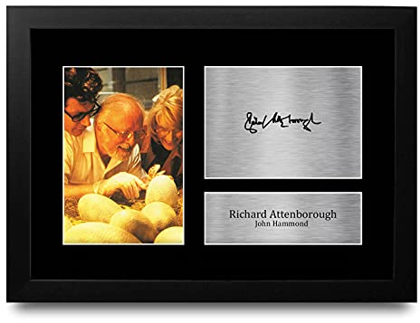 HWC Trading FR A4 Richard Attenborough Jurassic Park - A4 Framed Geschenke Gedruckt, Signiert Autogramm Bild Für Film-Erinnerungsstücke-Fans - A4 Eingerahmt