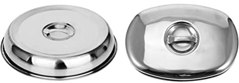 YARNOW 2stücke Edelstahl-speisedeckel Deckel Für Westliche Speisen Edelstahl-geschirrdeckel Küchengeschirrdeckel