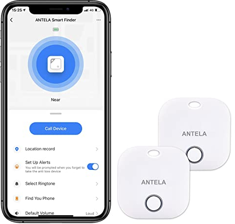 ANTELA Buscador de Artículos Bluetooth Inteligente Buscador de Llaves Compatible con iOS, Android, Blanco