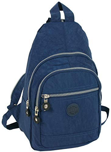 CF CATTERFELD - Zaino da città da donna in nylon - zainetto sportivo leggero tempo libero ciclismo sportivo - Blu marino