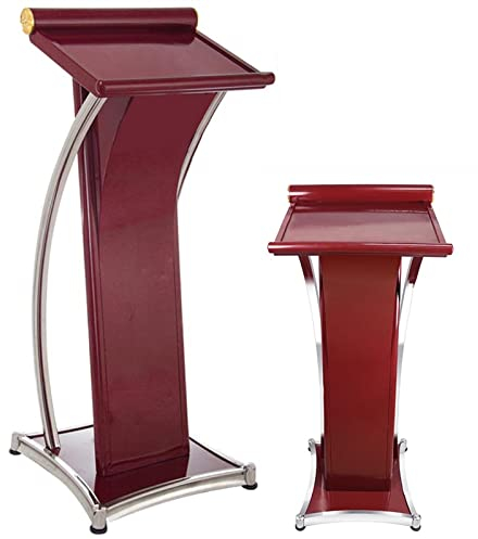 OURECO Bodenstehendes Podium, Rednerpult, Stehpult, abgeschrägte Oberseite, Präsentationsständer for Lehrer, Lautsprecher, Klassenzimmer, mit Kantenstopper, for Rede, Vortrag, Kirche