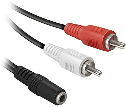 ekon cavo jack 3.5mm RCA, cavo AUX, 0.5 metri, femmina maschio, per stereo, casse, mixer, laptop, cuffie, mp3, iPod, smartphone, tablet