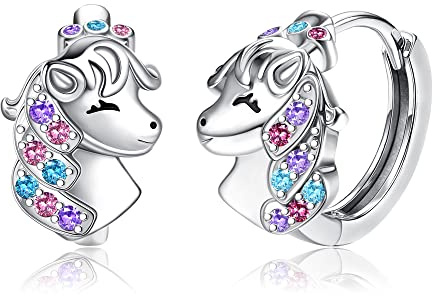 ORAZIO 925 Sterling Silber Pferde-Creolen für Mädchen