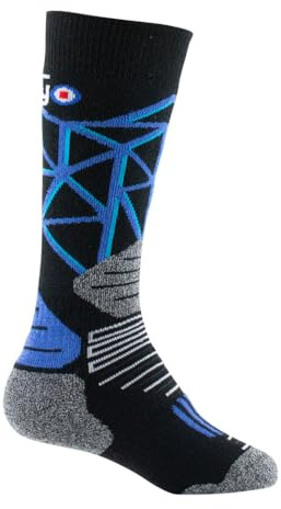 Thyo - Mi-bas ski Junior Tech 2 en laine et acrylique - couleur - Noir bleu - Pointure - 33-35