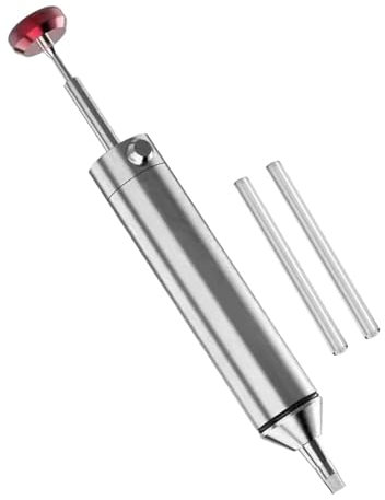 rockible Pompe à dessouder manuelle, outil de retrait de soudure en alliage d'aluminium avec Tube de rechange en Silicone de 50mm