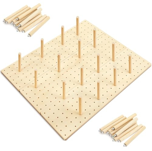 Kigley Stecktafel-Schubladen-Organizer aus Holz mit 32 Wäscheklammern und verstellbarem Stecksystem für Geschirr, Teller, Topf, Behälter, Kochgeschirr, Utensilien, Küche