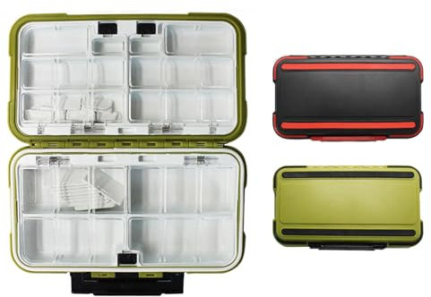 Paquete De 2 Cajas De Cebo Para Pesca, Caja De Accesorios Impermeable De 19x10x4,5 Cm, Contenedor De Cebo Anzuelo Plano, Caja De Cebo Espacio De Almacenamiento Para Equipos De Pesca, Caja De Abs