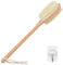 Alyvisun Brosse Dos Douche en Bois avec Manche Long, Brosse Douche Double Face pour le Corps avec Poils Rigides et Doux, Brosse Exfoliante Corps [Brossage Sèche et Humide]