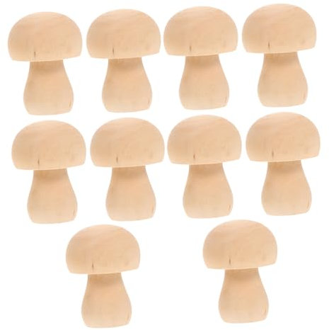 20 Stk Hölzerner Pilz Lotusblumendekor Kleine Pilze Zum Basteln Graffiti-pilz Diy Simulierte Pilzornamente Mini-pilz in Verschiedenen Größen Unfertige Pilzrequisiten Holz COHEALI