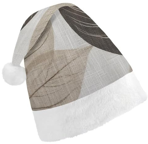 JKLQWH Weihnachtsmütze, Weihnachtsmütze, Partyhut mit weißem Blattmuster, Weihnachtsmannmütze für Erwachsene, Uni, klassische Weihnachtsmannmütze, extra dick, Weihnachtsmütze, Wintermütze, Neujahr,