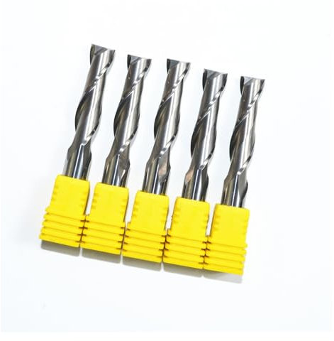 5PCS 8mm*42mm, 2 Flutes End Mill,CNC Machine Milling Cutter,Solid Carbide Woodworking Tool,PVC,MDF,Acrylic,wood