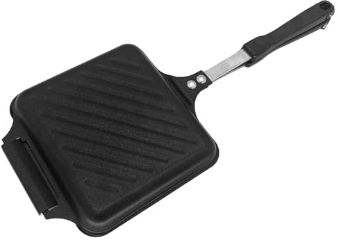 Yopption Toastie Maker Camping - Double Sided Frying Pan for Stovetop, Non-Stick Sandwich Press for Grilled Cheese, Outdoor Camping Pan for Gas Stove, Breakfast Sandwich Maker
