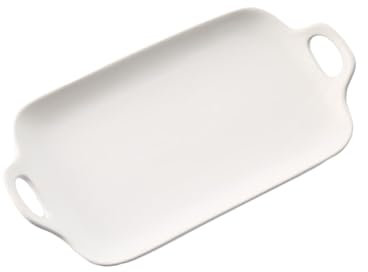 Cabilock Elegante Teglia Da Forno in Ceramica Con Doppio Manico Piatto Per Torta Antiaderente Vassoio Da Portata in Porcellana Adatto Forno Decorativo