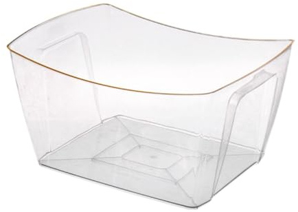 Seau à Glace pour Les Fêtes, Seau à Champagne, Seau à Glaçons Baignoire de Rangement Transparent Légère avec Baignoire à Bière à Poignée pour Les Boissons à La Bière Au Champagne, Côté Or 18l