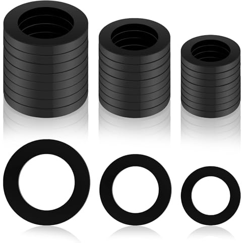 24Pcs Rubber Washers, 12/15/20mm Rubber Tap Washers for Plumbing | 3 Sizes for Plumbing - Ideal for Garden Taps, Shower Hoses & Gas Pipe Sealing