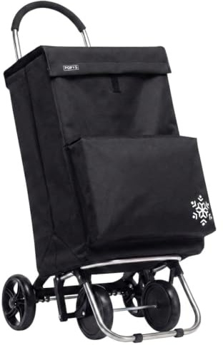POPYS® Carro de la Compra de 50L con Compartimento Refrigerante | Carrito Compra de 4 y 2 Ruedas Ideal para Supermercado (Requiere Montaje)