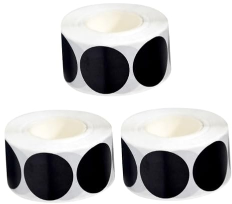 DIYEAH 3rollos Etiquetas Para Condimentos Etiquetas Para Tarros De Especias De Pizarra Reutilizables Para Frascos De Especias Pegatinas Redondas Negras Para Organizar Despensa Tarros