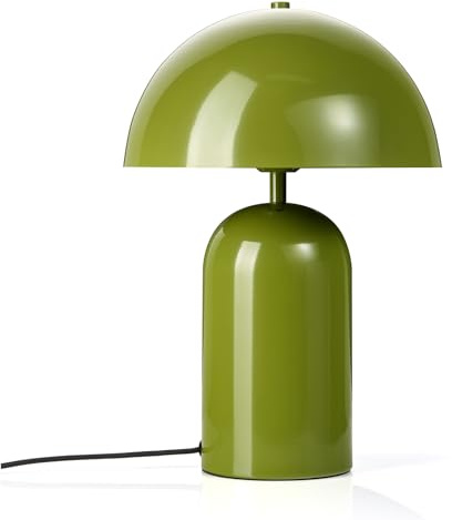 draadwerk® Tischlampe Pilz | Moderne Lampe aus pulverbeschichtetem Metall | Retro Schreibtischleuchte aus Metall | Vintage Lampe mit Kuppelschirm | E27 | Emilia (Grün)