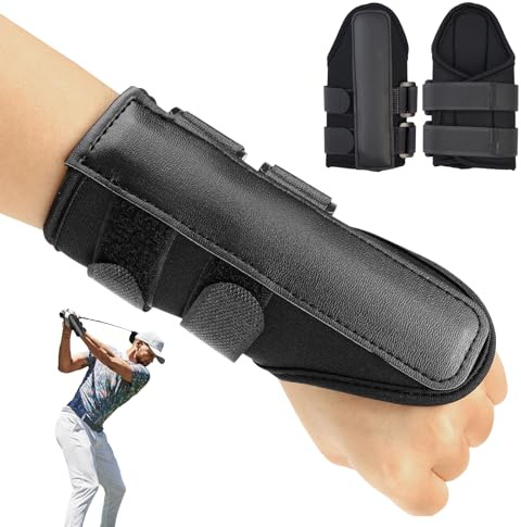 QKNOSM 2 Stück Golf Handgelenkstütze, Neopren Golf Training Handgelenk Fixierer Halter Swing Handgelenkstütze Handgelenkschoner Golfer Hand Unterstützung für Anfänger Training