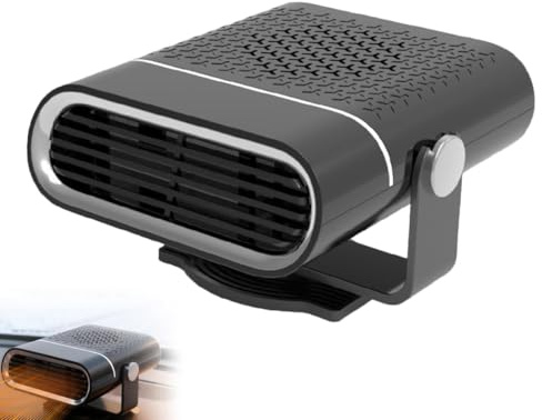TTPOLONG Chauffage de voiture, kit de désembuage de voiture portable 12 V pour pare-brise de voiture qui se branche sur l'allume-cigare