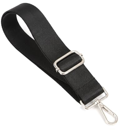 Taschengurt Schwarz Breit 3,8cm Schultergurt für Taschen Verstellbar bis 150cm, Universal Schulterriemen mit Silber Karabiner, Taschengurte zum Wechseln für Handtasche Crossbody Bag Umhängetasche