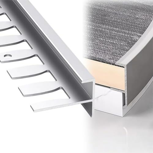 F-Formleisten Abdeckleiste Eckprofil 90cm* 3 Stück Treppenprofil Aluminium Biegbar Übergangsprofile Witterungsbeständig Für Treppen, Laminat Und Parkett Boden, Wand Kantenschutz(Silber,5mm)